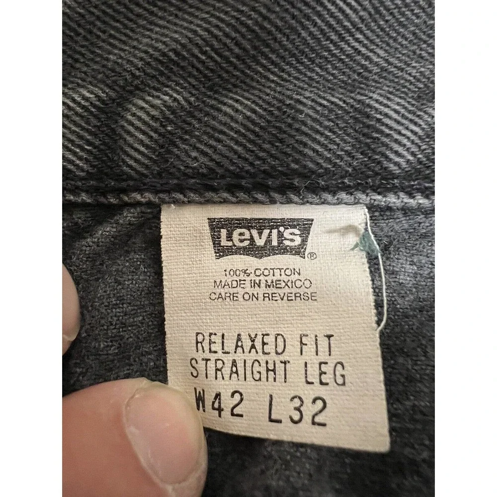 Levi’s 505 40x32 Distressed Regular Fit‎ Straight Leg Black Denim Vintage…